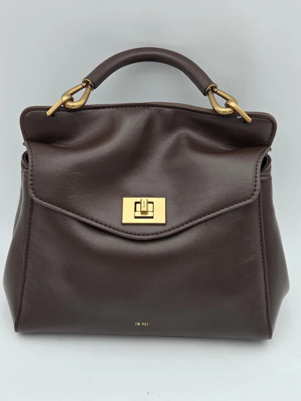 JW PEI Lucia Classic Top Handle Bag In Dark Brown
